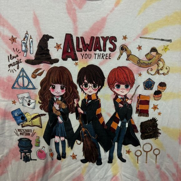 Harry Potter Chibi Hermoine, Ron, Harry tiedye T-shirt size medium - Picture 2 of 4